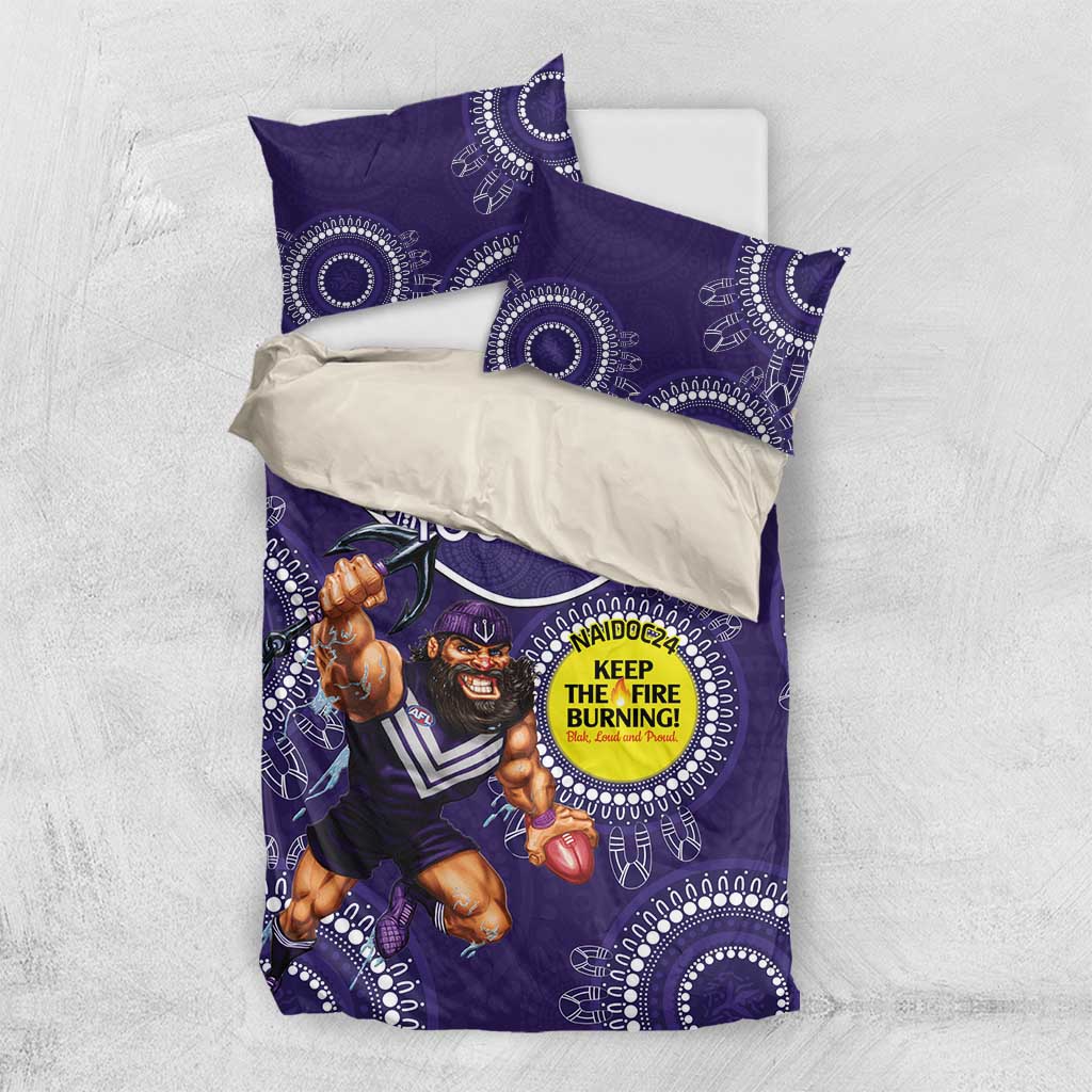 Custom AFL Dockers NAIDOC Week Bedding Set Keep The Fire Burning Indigenous Art - Vibe Hoodie Shop