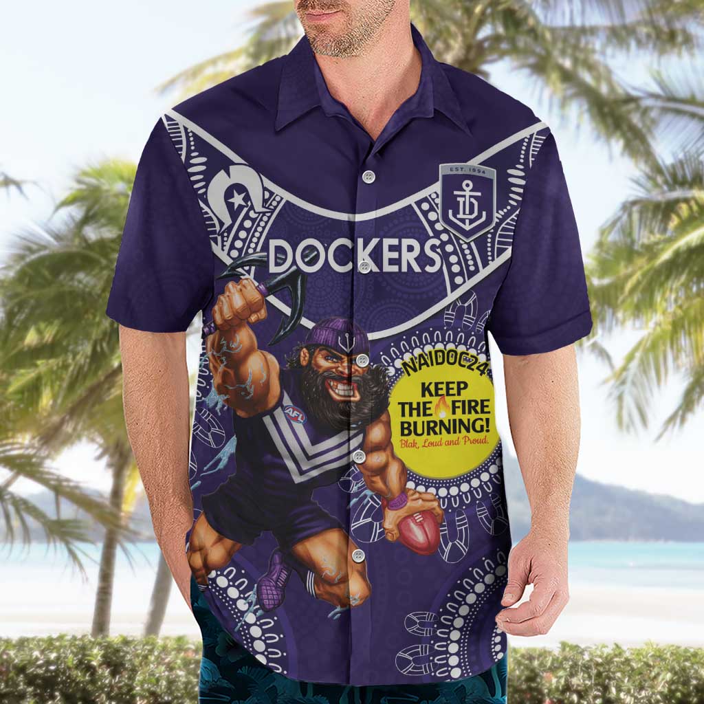 Custom AFL Dockers NAIDOC Week Hawaiian Shirt Keep The Fire Burning Indigenous Art - Vibe Hoodie Shop