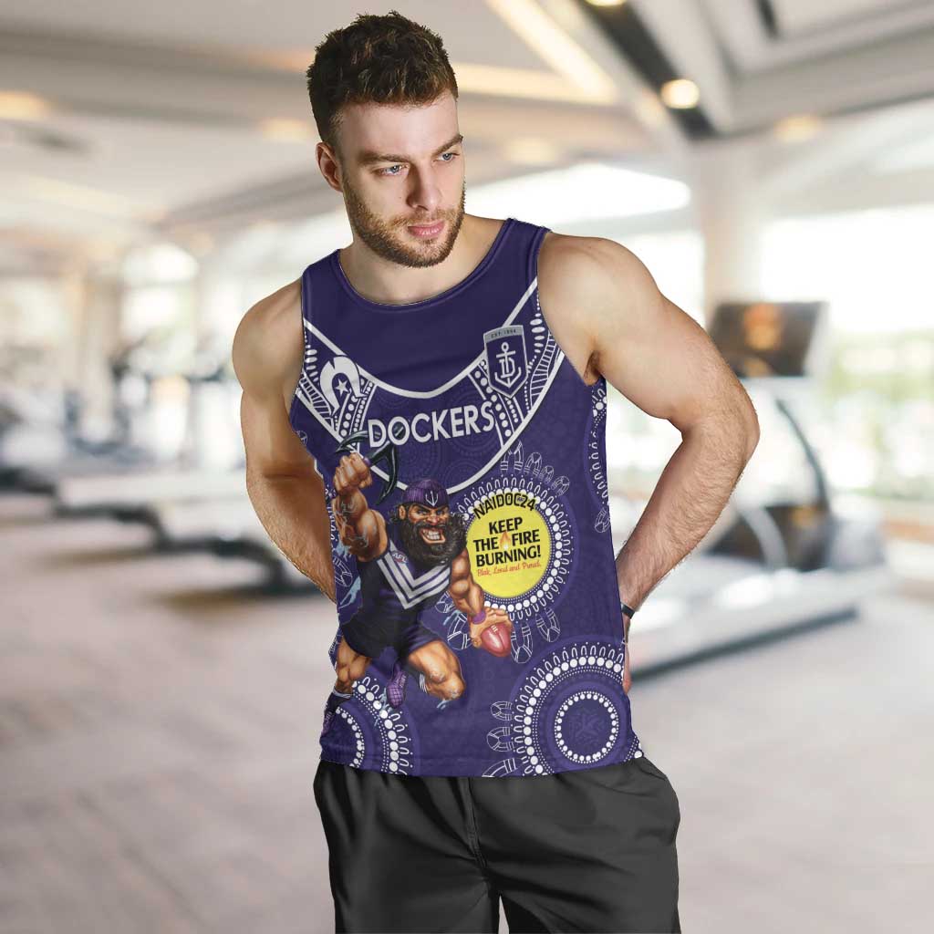 Custom AFL Dockers NAIDOC Week Men Tank Top Keep The Fire Burning Indigenous Art - Vibe Hoodie Shop