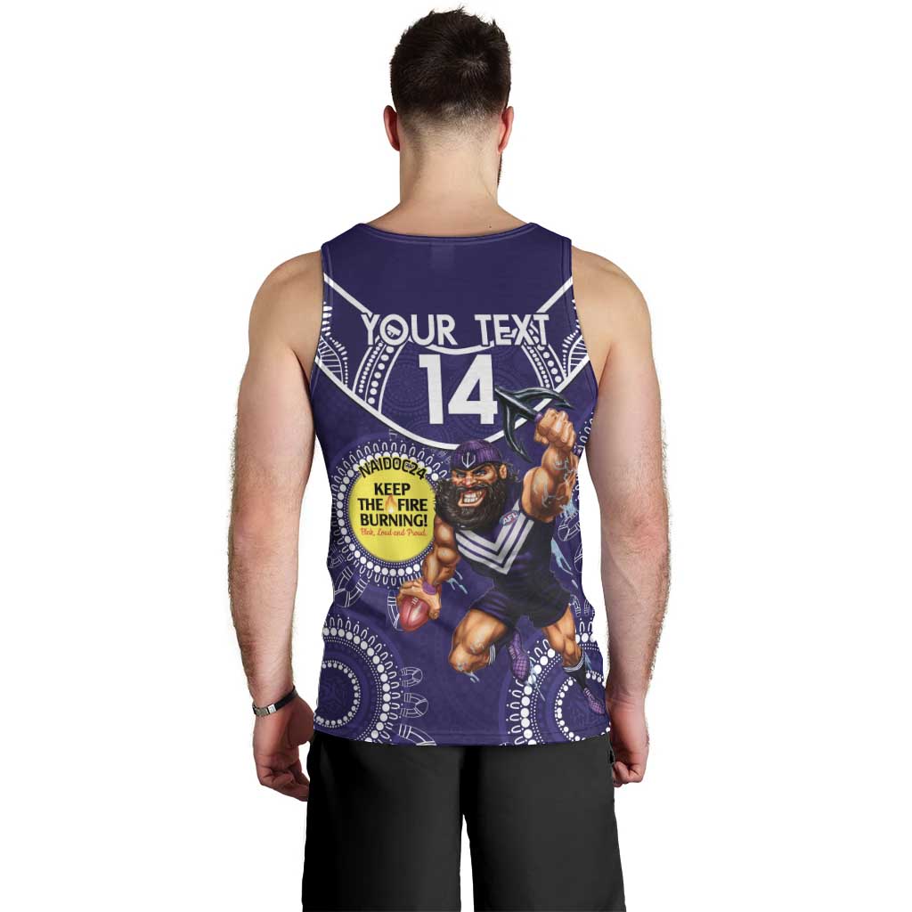 Custom AFL Dockers NAIDOC Week Men Tank Top Keep The Fire Burning Indigenous Art - Vibe Hoodie Shop