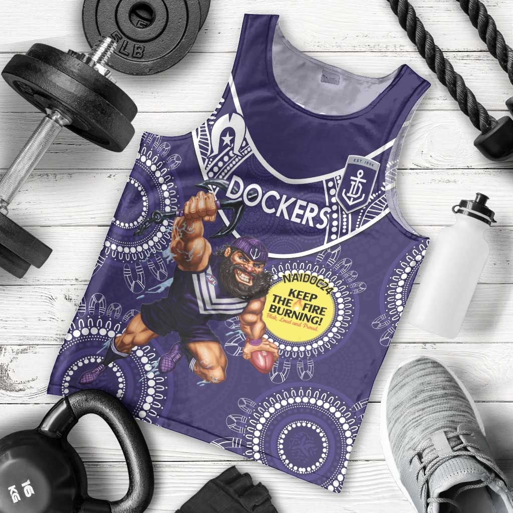 Custom AFL Dockers NAIDOC Week Men Tank Top Keep The Fire Burning Indigenous Art - Vibe Hoodie Shop