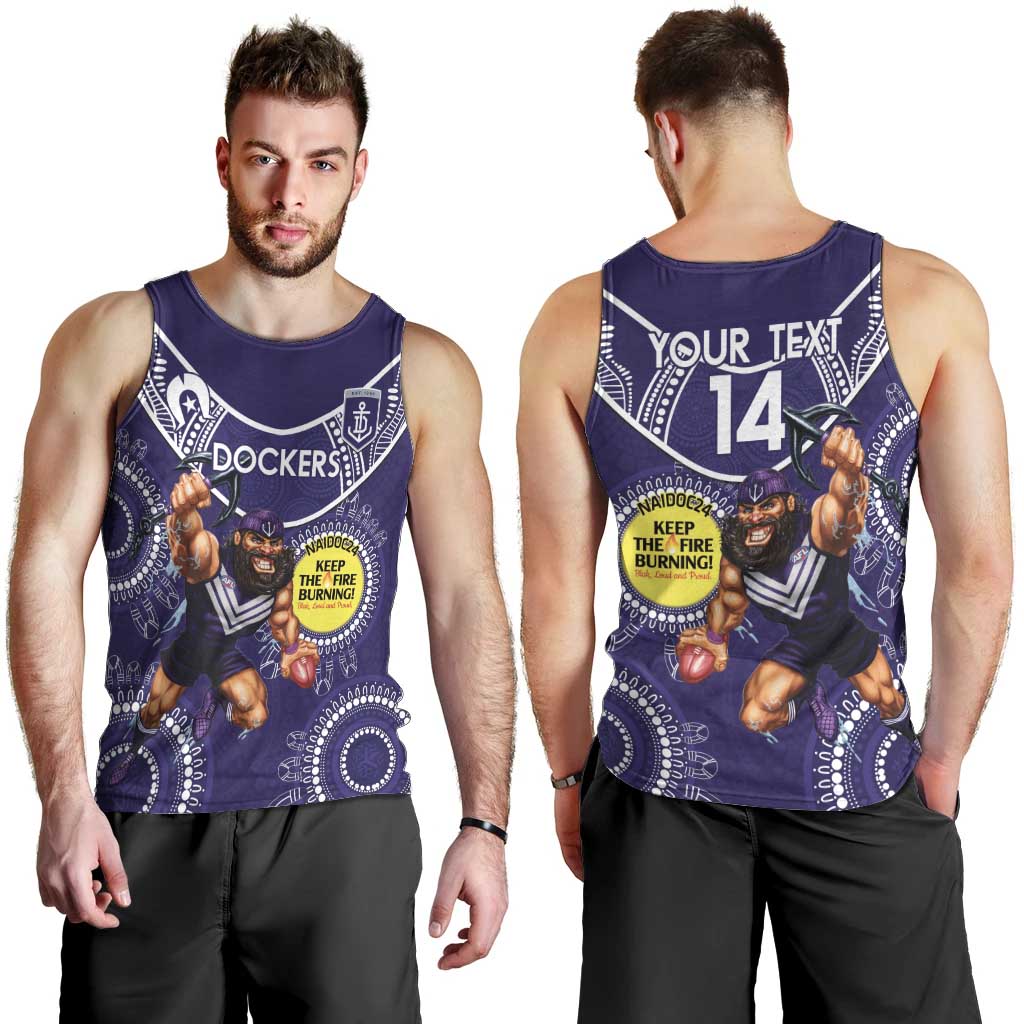 Custom AFL Dockers NAIDOC Week Men Tank Top Keep The Fire Burning Indigenous Art - Vibe Hoodie Shop