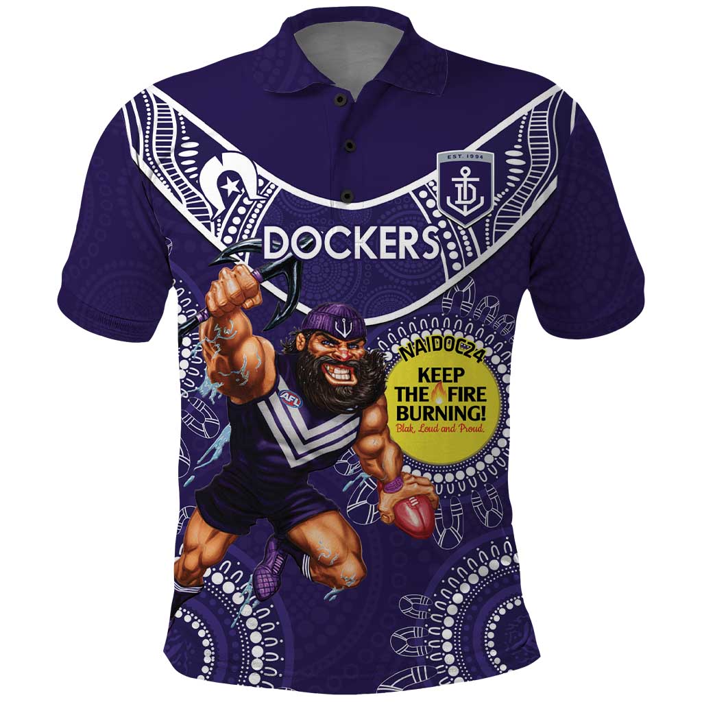 Custom AFL Dockers NAIDOC Week Polo Shirt Keep The Fire Burning Indigenous Art - Vibe Hoodie Shop