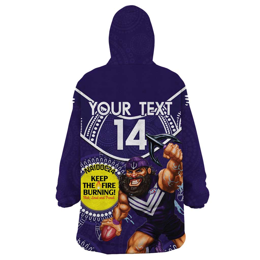 Custom AFL Dockers NAIDOC Week Wearable Blanket Hoodie Keep The Fire Burning Indigenous Art - Vibe Hoodie Shop