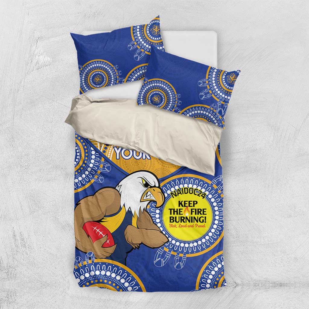 Custom AFL Eagles  NAIDOC Week Bedding Set Keep The Fire Burning Indigenous Art - Vibe Hoodie Shop
