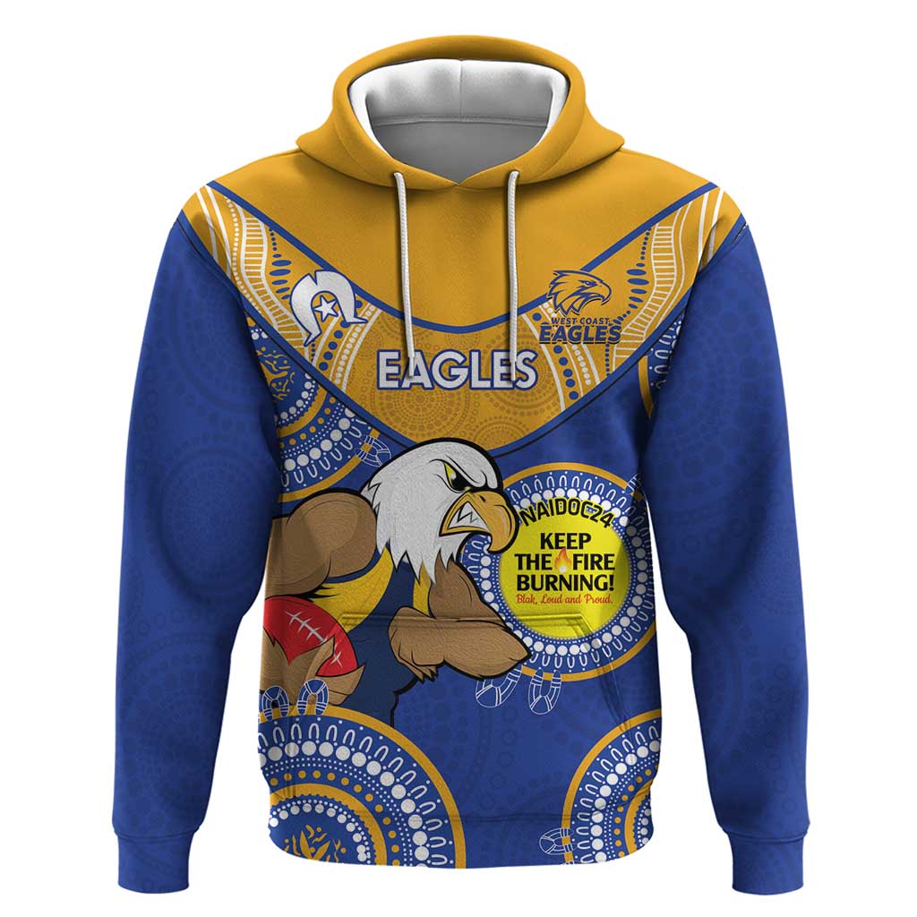 Custom AFL Eagles  NAIDOC Week Hoodie Keep The Fire Burning Indigenous Art - Vibe Hoodie Shop