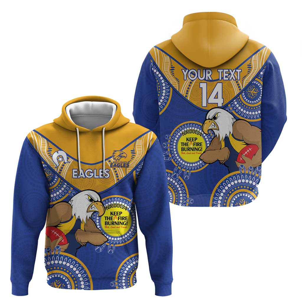 Custom AFL Eagles  NAIDOC Week Hoodie Keep The Fire Burning Indigenous Art - Vibe Hoodie Shop