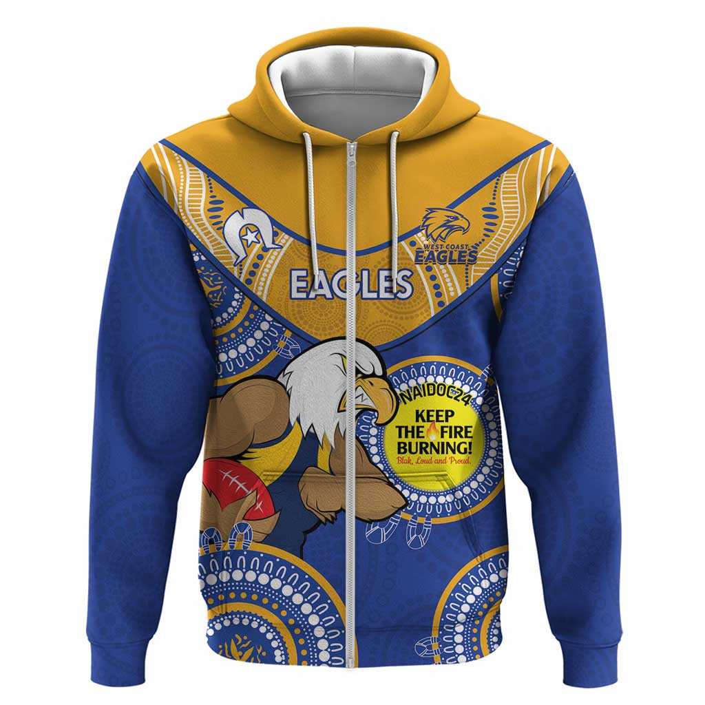 Custom AFL Eagles  NAIDOC Week Hoodie Keep The Fire Burning Indigenous Art - Vibe Hoodie Shop