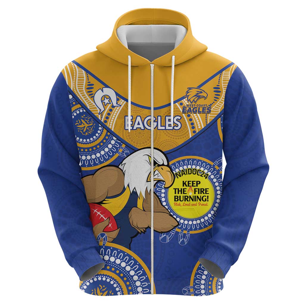 Custom AFL Eagles  NAIDOC Week Hoodie Keep The Fire Burning Indigenous Art - Vibe Hoodie Shop