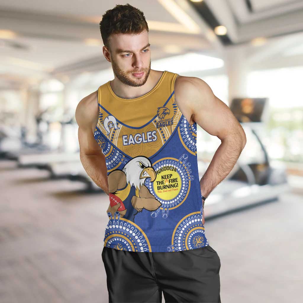 Custom AFL Eagles  NAIDOC Week Men Tank Top Keep The Fire Burning Indigenous Art - Vibe Hoodie Shop