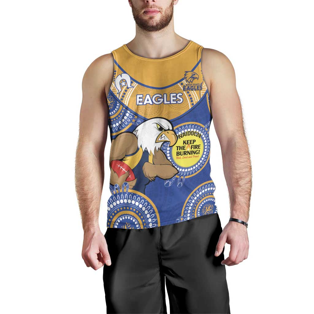 Custom AFL Eagles  NAIDOC Week Men Tank Top Keep The Fire Burning Indigenous Art - Vibe Hoodie Shop