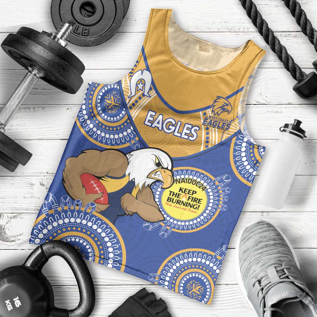 Custom AFL Eagles  NAIDOC Week Men Tank Top Keep The Fire Burning Indigenous Art - Vibe Hoodie Shop