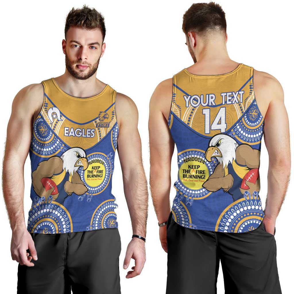 Custom AFL Eagles  NAIDOC Week Men Tank Top Keep The Fire Burning Indigenous Art - Vibe Hoodie Shop