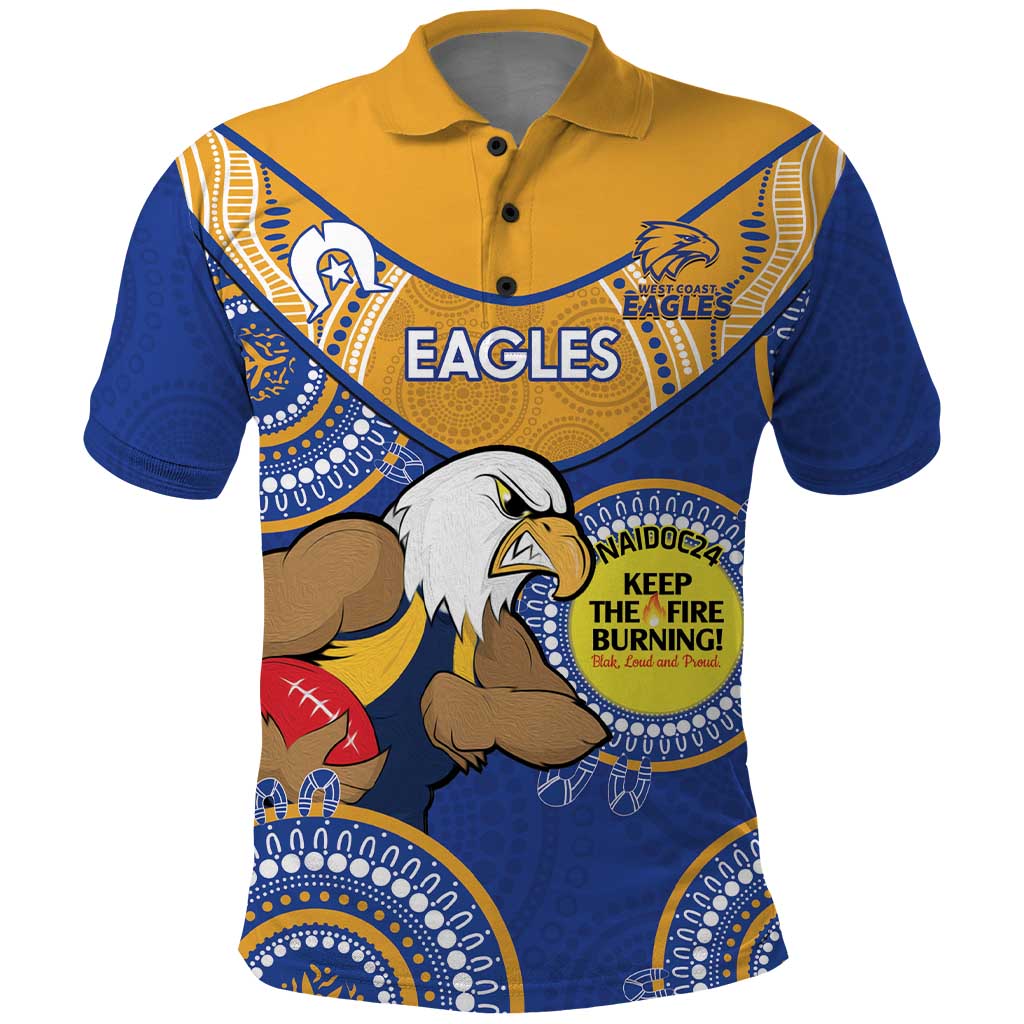Custom AFL Eagles  NAIDOC Week Polo Shirt Keep The Fire Burning Indigenous Art - Vibe Hoodie Shop