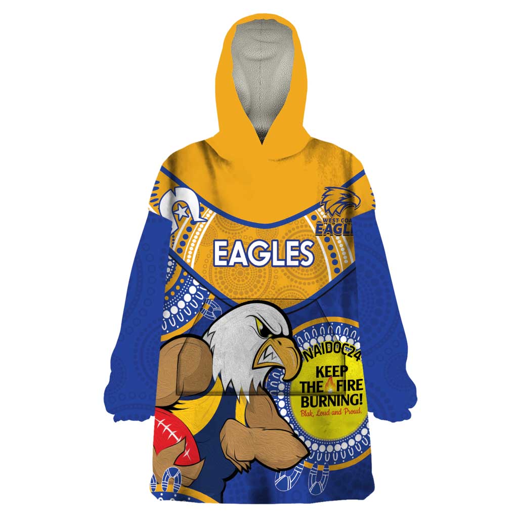 Custom AFL Eagles  NAIDOC Week Wearable Blanket Hoodie Keep The Fire Burning Indigenous Art - Vibe Hoodie Shop