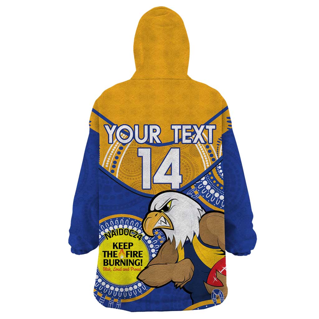 Custom AFL Eagles  NAIDOC Week Wearable Blanket Hoodie Keep The Fire Burning Indigenous Art - Vibe Hoodie Shop