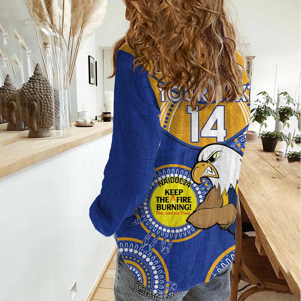 Custom AFL Eagles  NAIDOC Week Women Casual Shirt Keep The Fire Burning Indigenous Art - Vibe Hoodie Shop