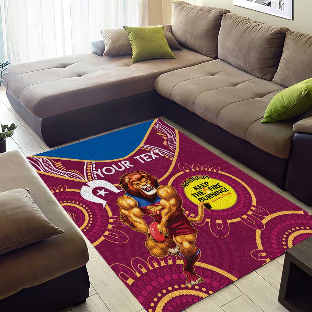 Custom AFL Brisbane Lions NAIDOC Week Area Rug Keep The Fire Burning Indigenous Art - Vibe Hoodie Shop