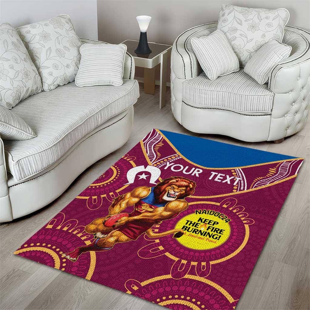 Custom AFL Brisbane Lions NAIDOC Week Area Rug Keep The Fire Burning Indigenous Art - Vibe Hoodie Shop