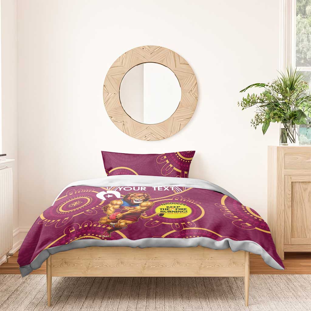 Custom AFL Brisbane Lions NAIDOC Week Bedding Set Keep The Fire Burning Indigenous Art - Vibe Hoodie Shop