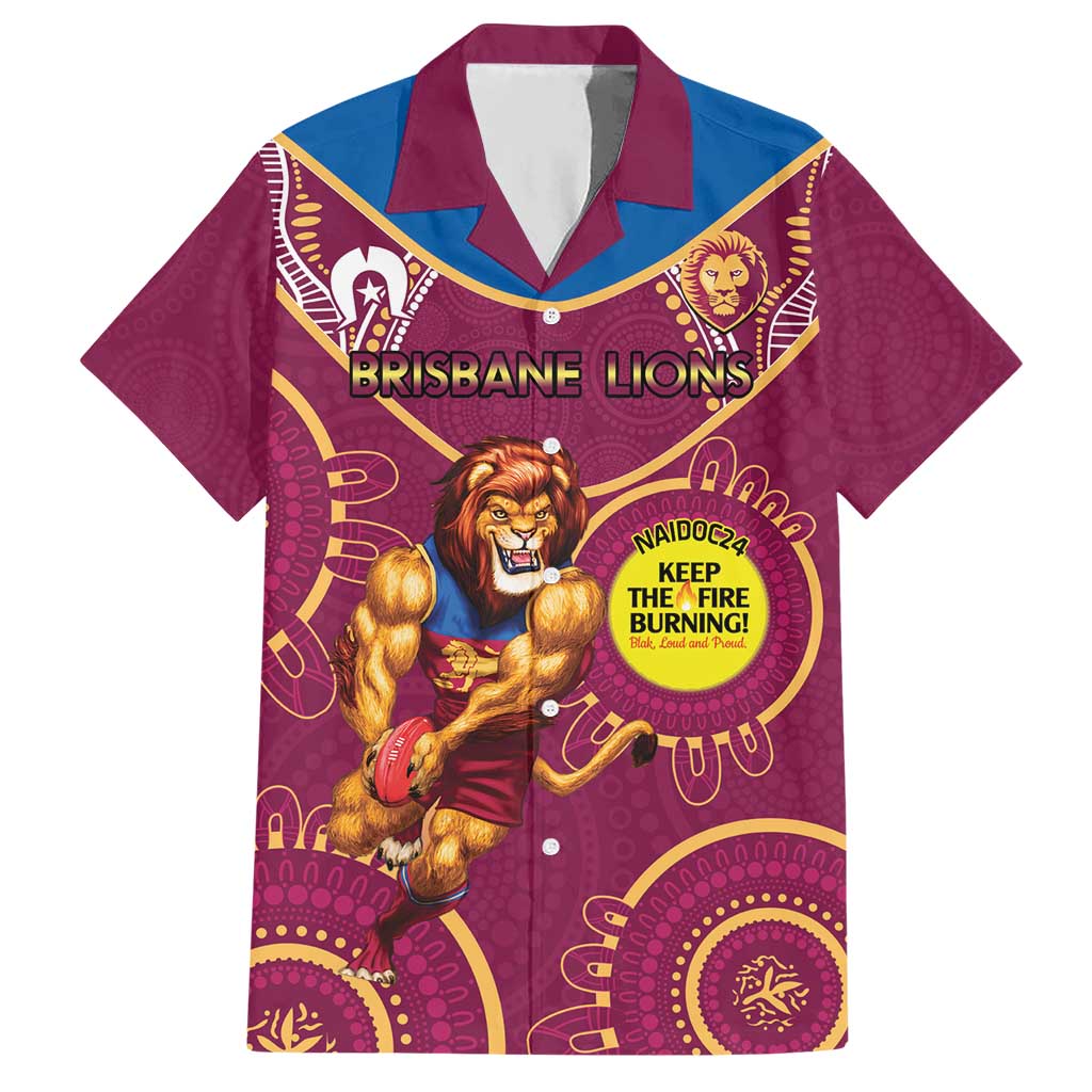 Custom AFL Brisbane Lions NAIDOC Week Hawaiian Shirt Keep The Fire Burning Indigenous Art - Vibe Hoodie Shop