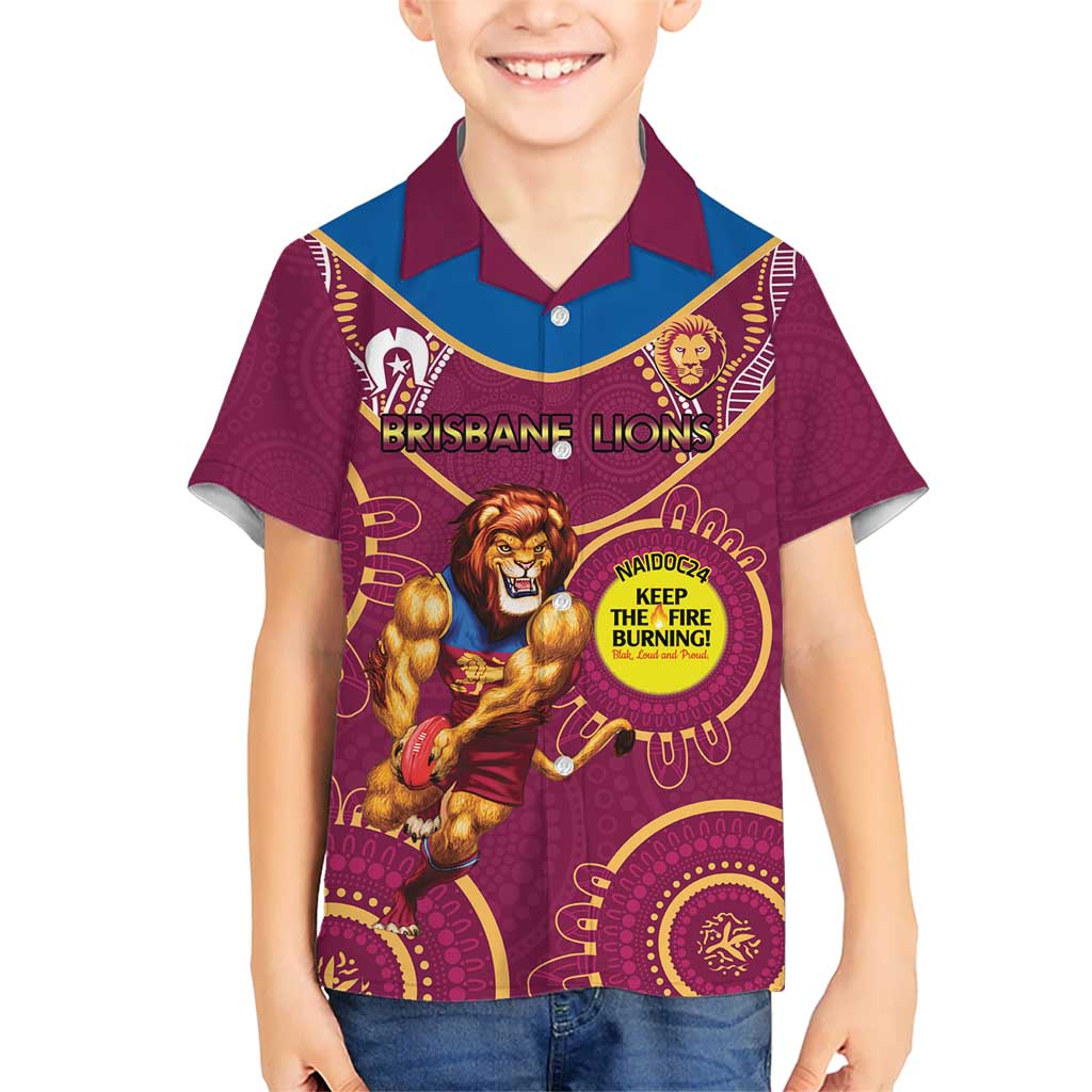 Custom AFL Brisbane Lions NAIDOC Week Hawaiian Shirt Keep The Fire Burning Indigenous Art - Vibe Hoodie Shop