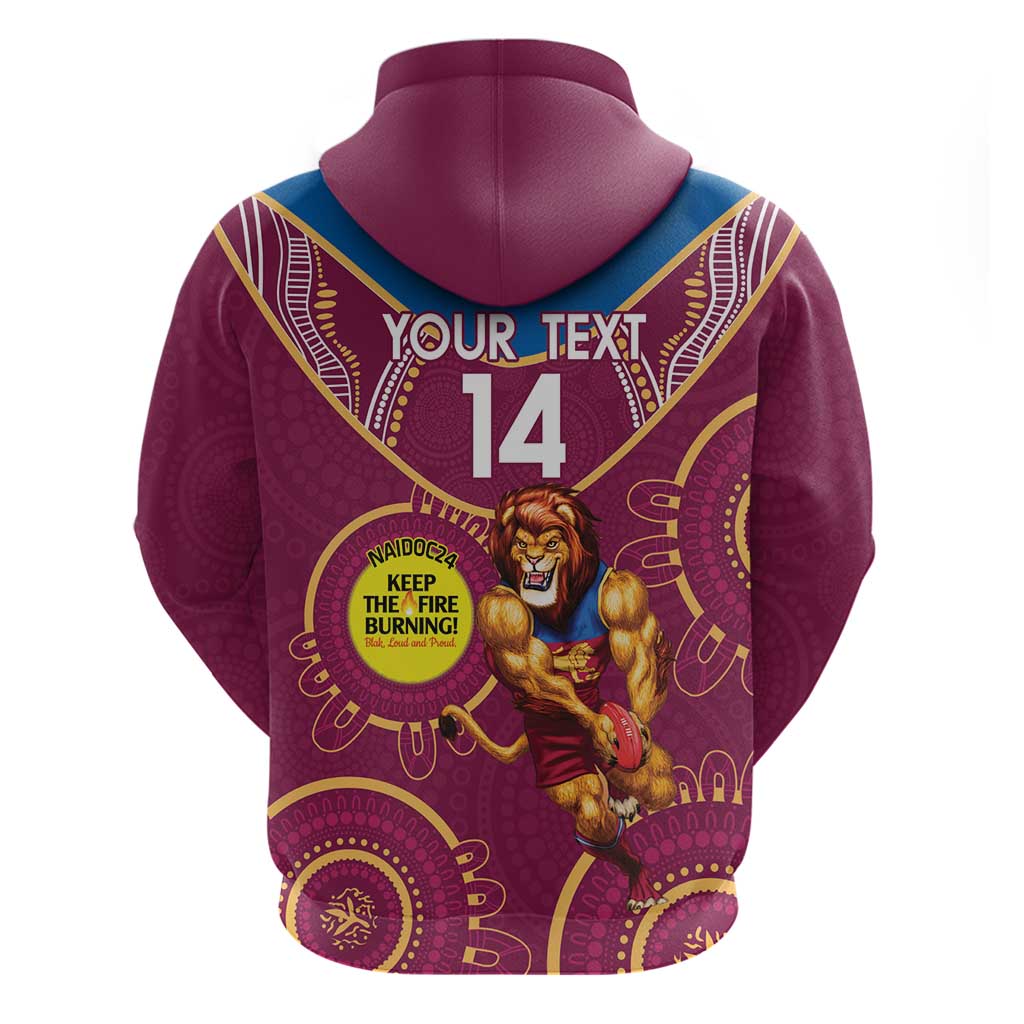 Custom AFL Brisbane Lions NAIDOC Week Hoodie Keep The Fire Burning Indigenous Art - Vibe Hoodie Shop