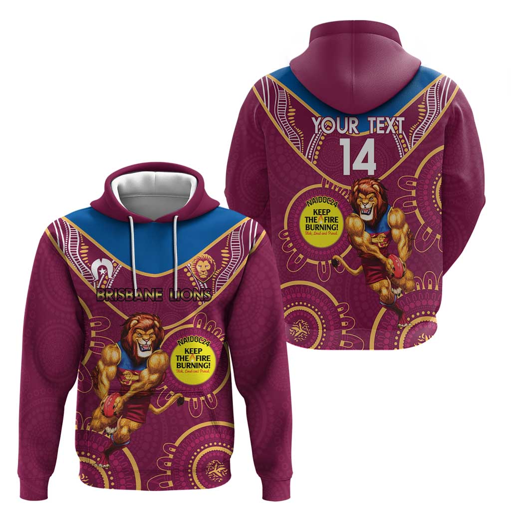 Custom AFL Brisbane Lions NAIDOC Week Hoodie Keep The Fire Burning Indigenous Art - Vibe Hoodie Shop