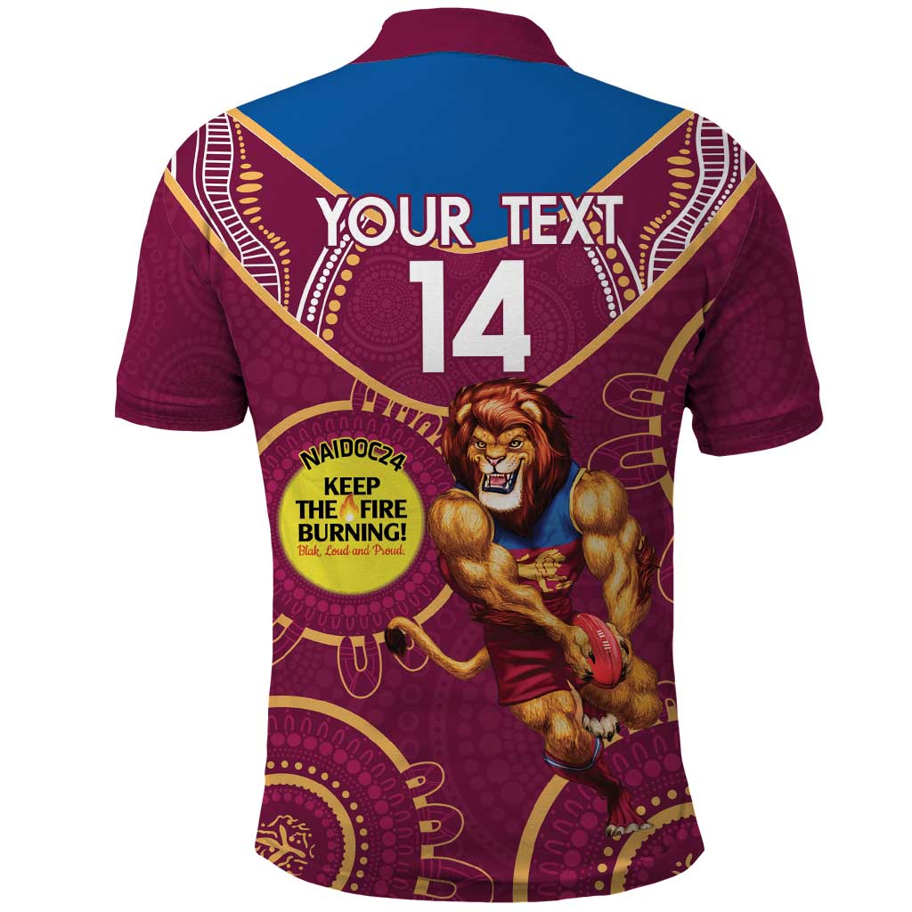 Custom AFL Brisbane Lions NAIDOC Week Polo Shirt Keep The Fire Burning Indigenous Art - Vibe Hoodie Shop