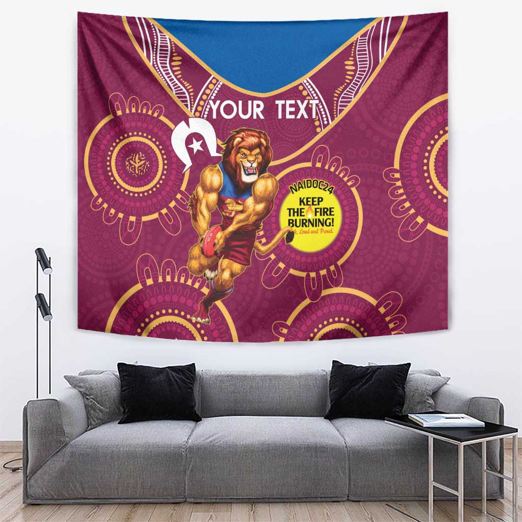 Custom AFL Brisbane Lions NAIDOC Week Tapestry Keep The Fire Burning Indigenous Art - Vibe Hoodie Shop