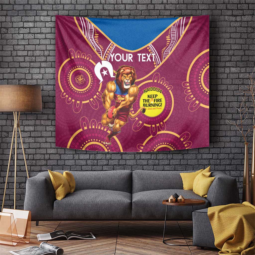 Custom AFL Brisbane Lions NAIDOC Week Tapestry Keep The Fire Burning Indigenous Art - Vibe Hoodie Shop