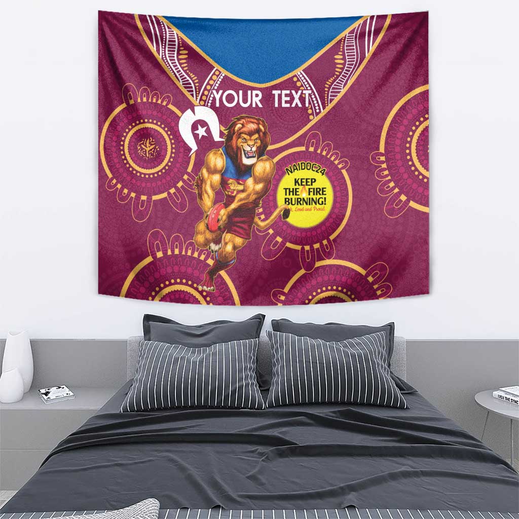 Custom AFL Brisbane Lions NAIDOC Week Tapestry Keep The Fire Burning Indigenous Art - Vibe Hoodie Shop