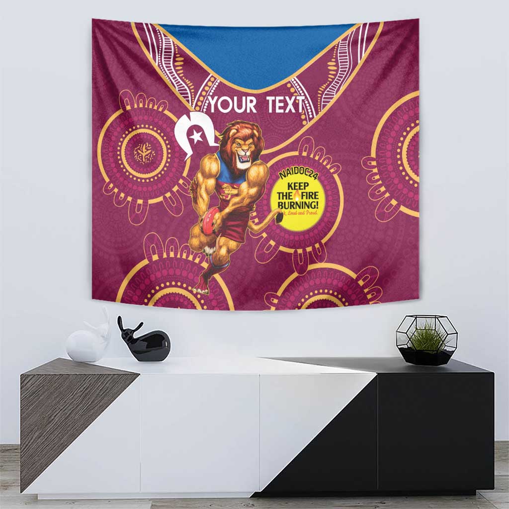 Custom AFL Brisbane Lions NAIDOC Week Tapestry Keep The Fire Burning Indigenous Art - Vibe Hoodie Shop