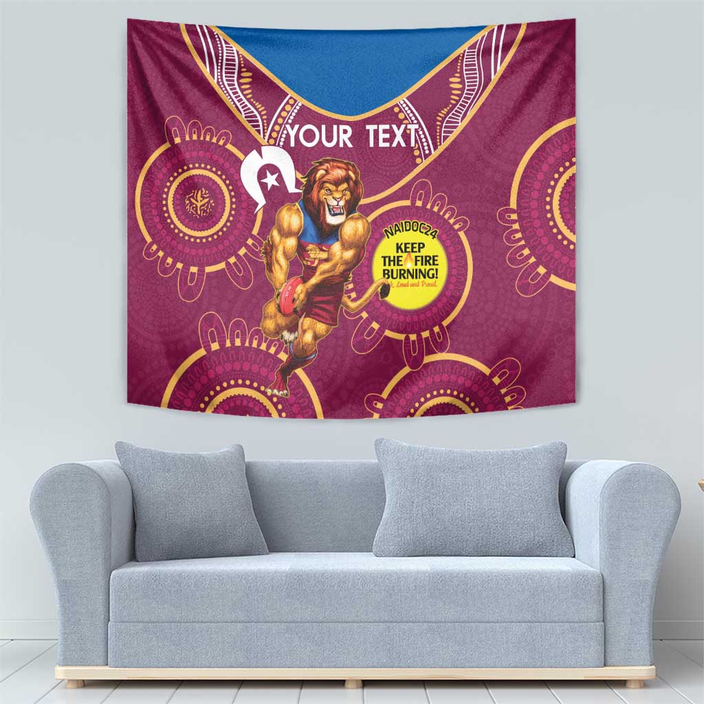 Custom AFL Brisbane Lions NAIDOC Week Tapestry Keep The Fire Burning Indigenous Art - Vibe Hoodie Shop