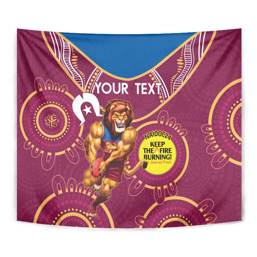 Custom AFL Brisbane Lions NAIDOC Week Tapestry Keep The Fire Burning Indigenous Art - Vibe Hoodie Shop