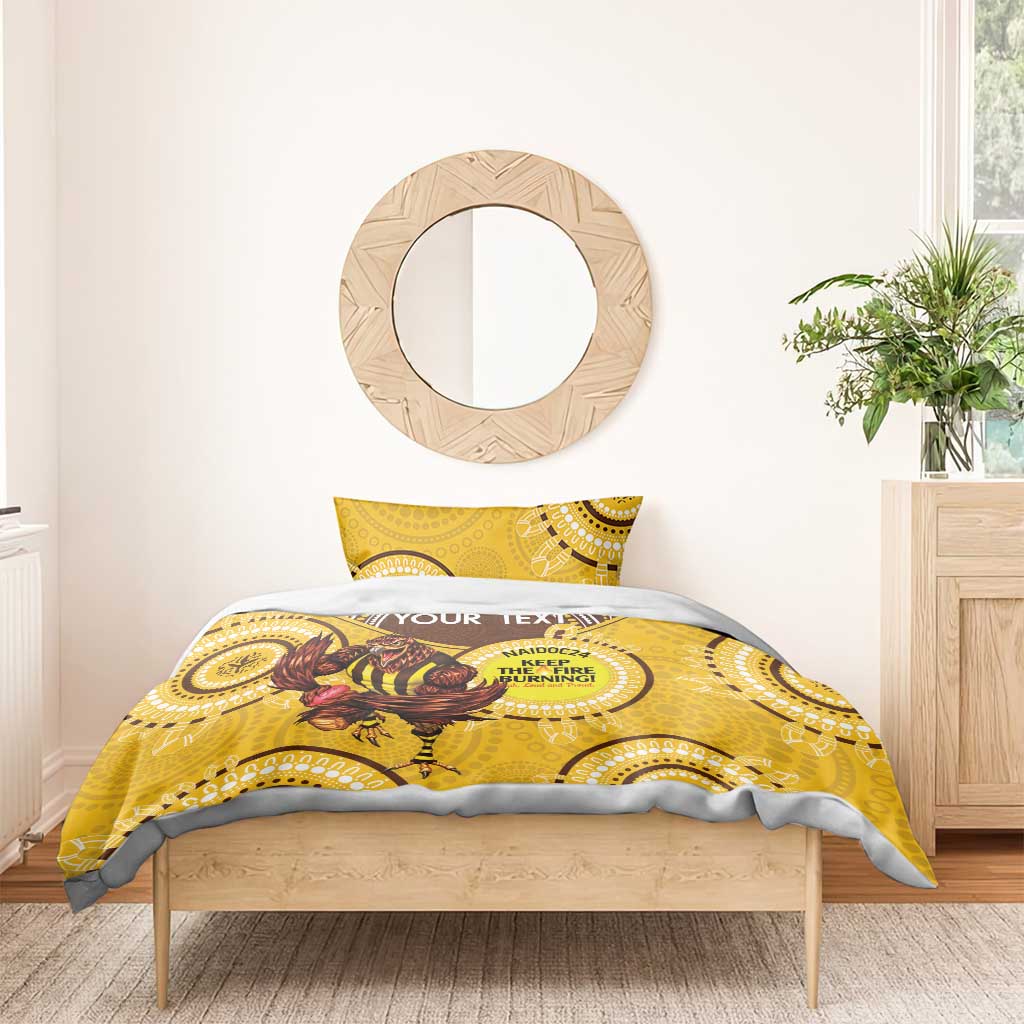 Custom AFL Hawkthorn NAIDOC Week Bedding Set Keep The Fire Burning Indigenous Art - Vibe Hoodie Shop