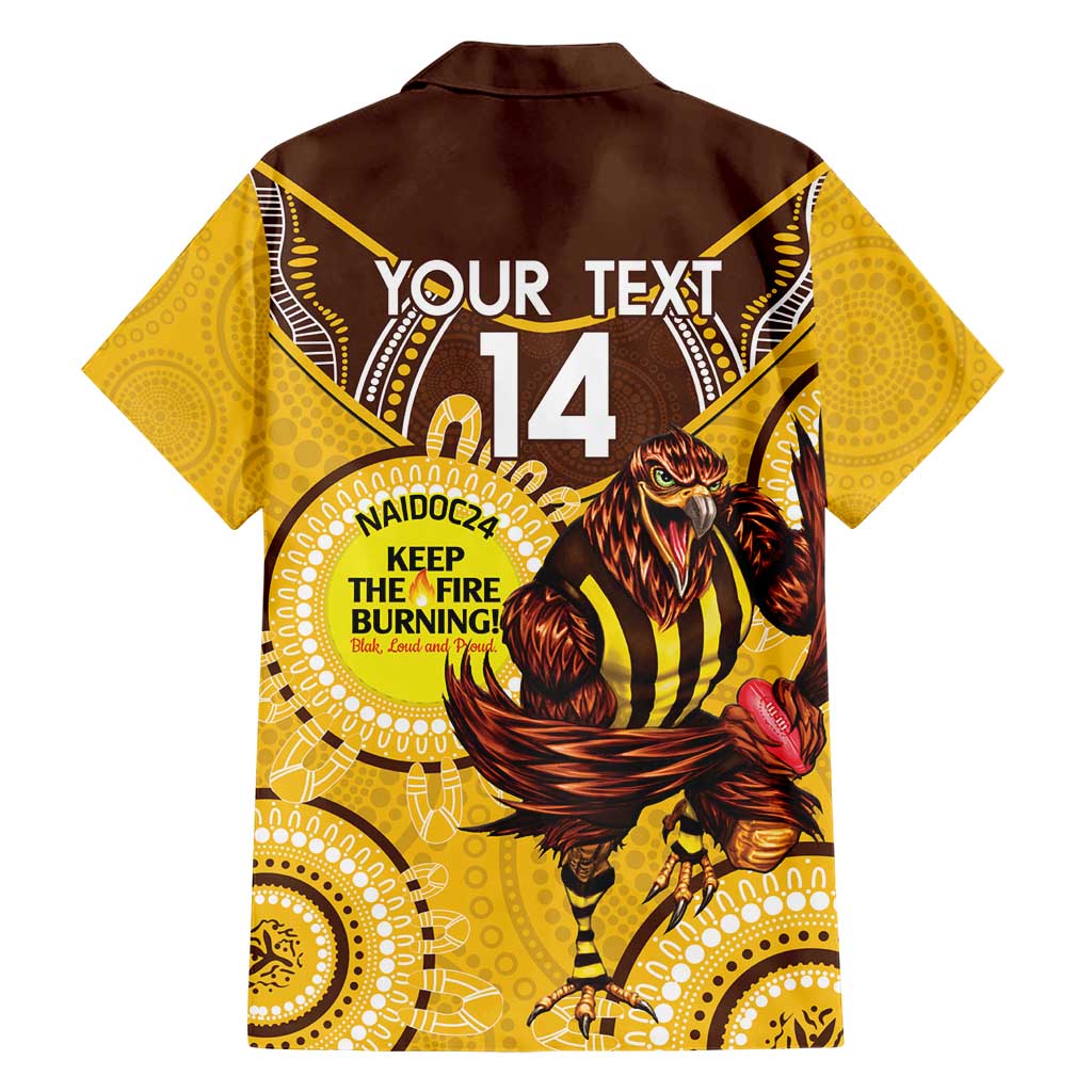 Custom AFL Hawkthorn NAIDOC Week Hawaiian Shirt Keep The Fire Burning Indigenous Art - Vibe Hoodie Shop