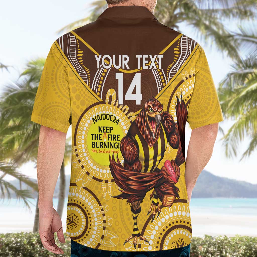 Custom AFL Hawkthorn NAIDOC Week Hawaiian Shirt Keep The Fire Burning Indigenous Art - Vibe Hoodie Shop