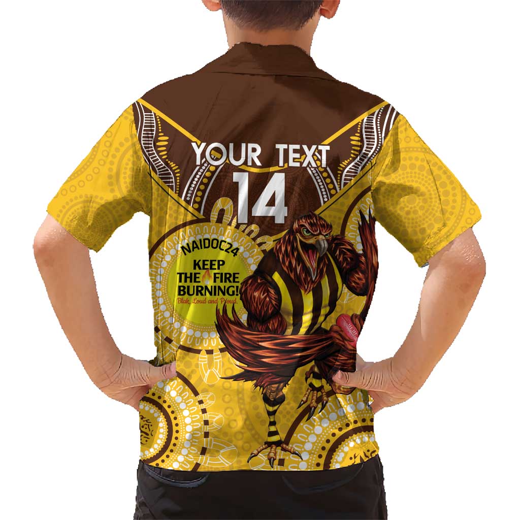 Custom AFL Hawkthorn NAIDOC Week Hawaiian Shirt Keep The Fire Burning Indigenous Art - Vibe Hoodie Shop