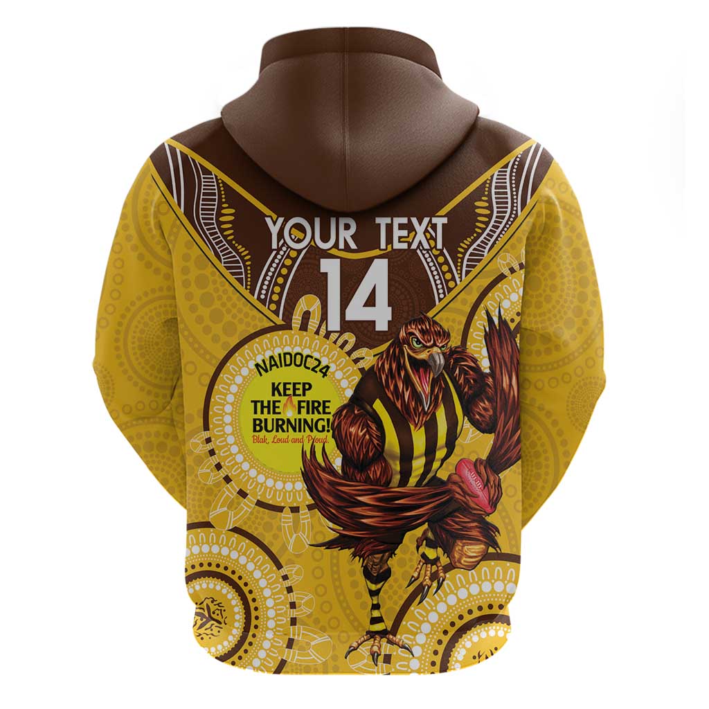 Custom AFL Hawkthorn NAIDOC Week Hoodie Keep The Fire Burning Indigenous Art - Vibe Hoodie Shop