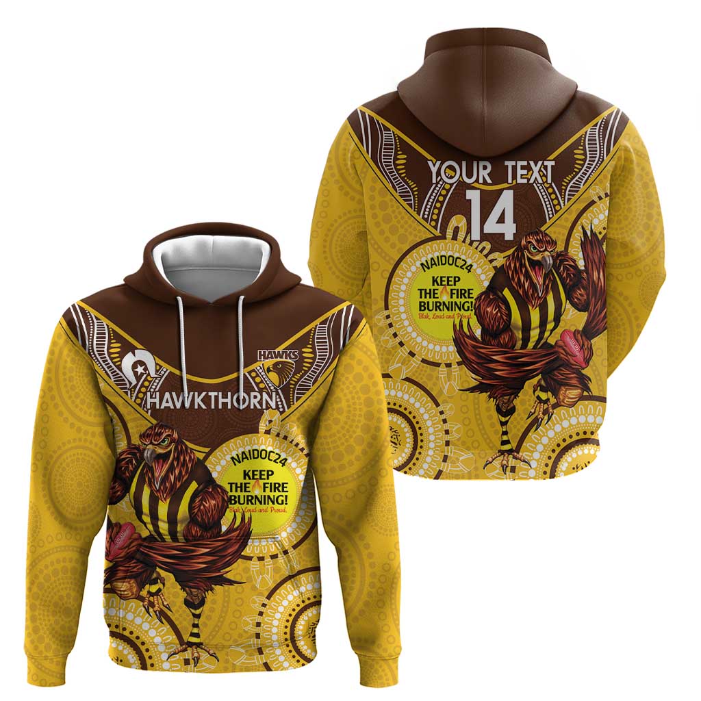 Custom AFL Hawkthorn NAIDOC Week Hoodie Keep The Fire Burning Indigenous Art - Vibe Hoodie Shop