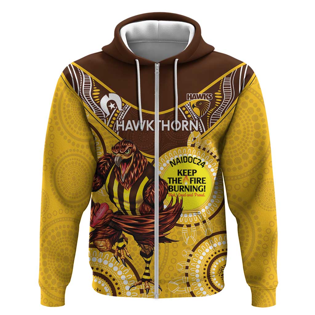 Custom AFL Hawkthorn NAIDOC Week Hoodie Keep The Fire Burning Indigenous Art - Vibe Hoodie Shop