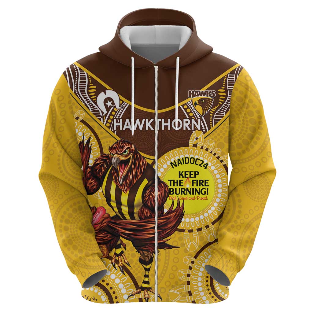 Custom AFL Hawkthorn NAIDOC Week Hoodie Keep The Fire Burning Indigenous Art - Vibe Hoodie Shop