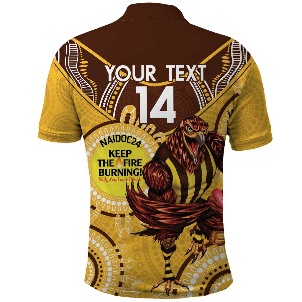 Custom AFL Hawkthorn NAIDOC Week Polo Shirt Keep The Fire Burning Indigenous Art - Vibe Hoodie Shop