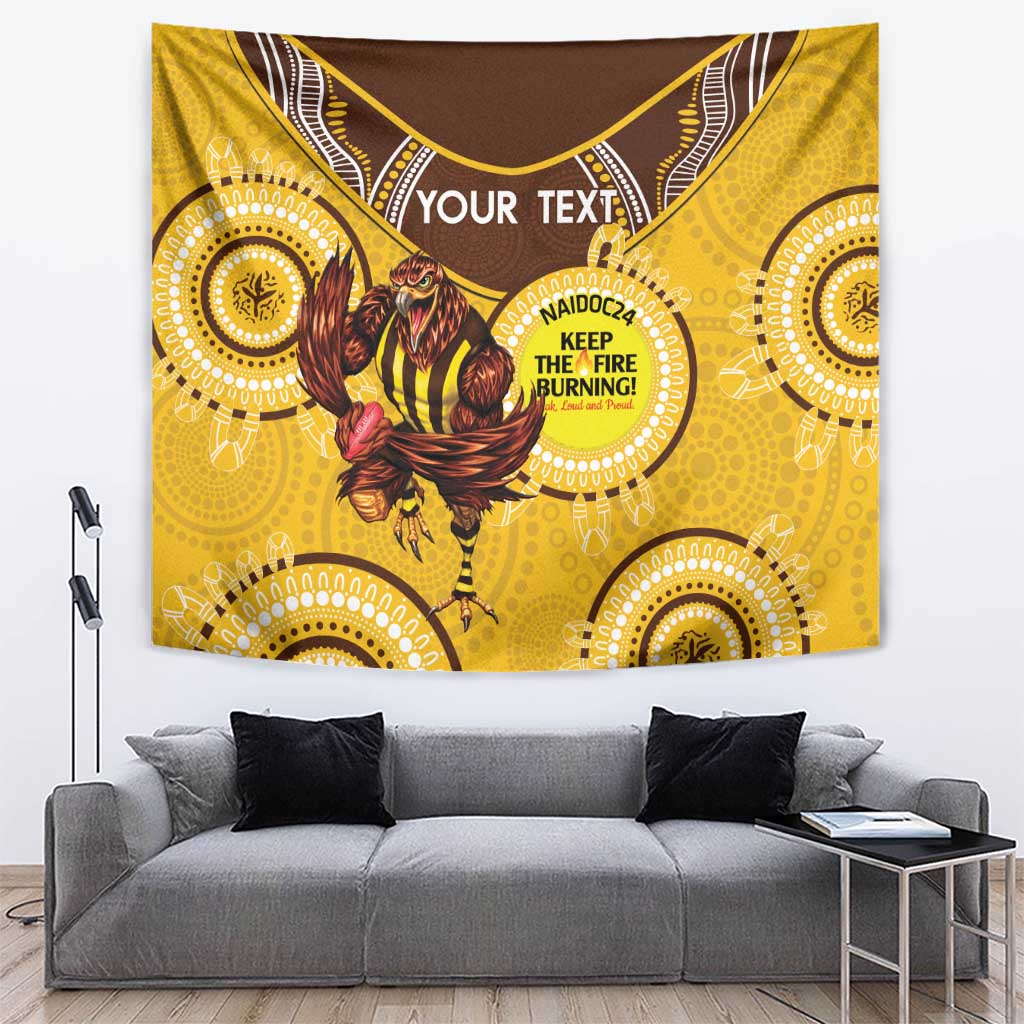 Custom AFL Hawkthorn NAIDOC Week Tapestry Keep The Fire Burning Indigenous Art - Vibe Hoodie Shop