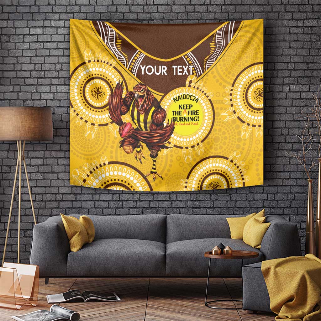 Custom AFL Hawkthorn NAIDOC Week Tapestry Keep The Fire Burning Indigenous Art - Vibe Hoodie Shop