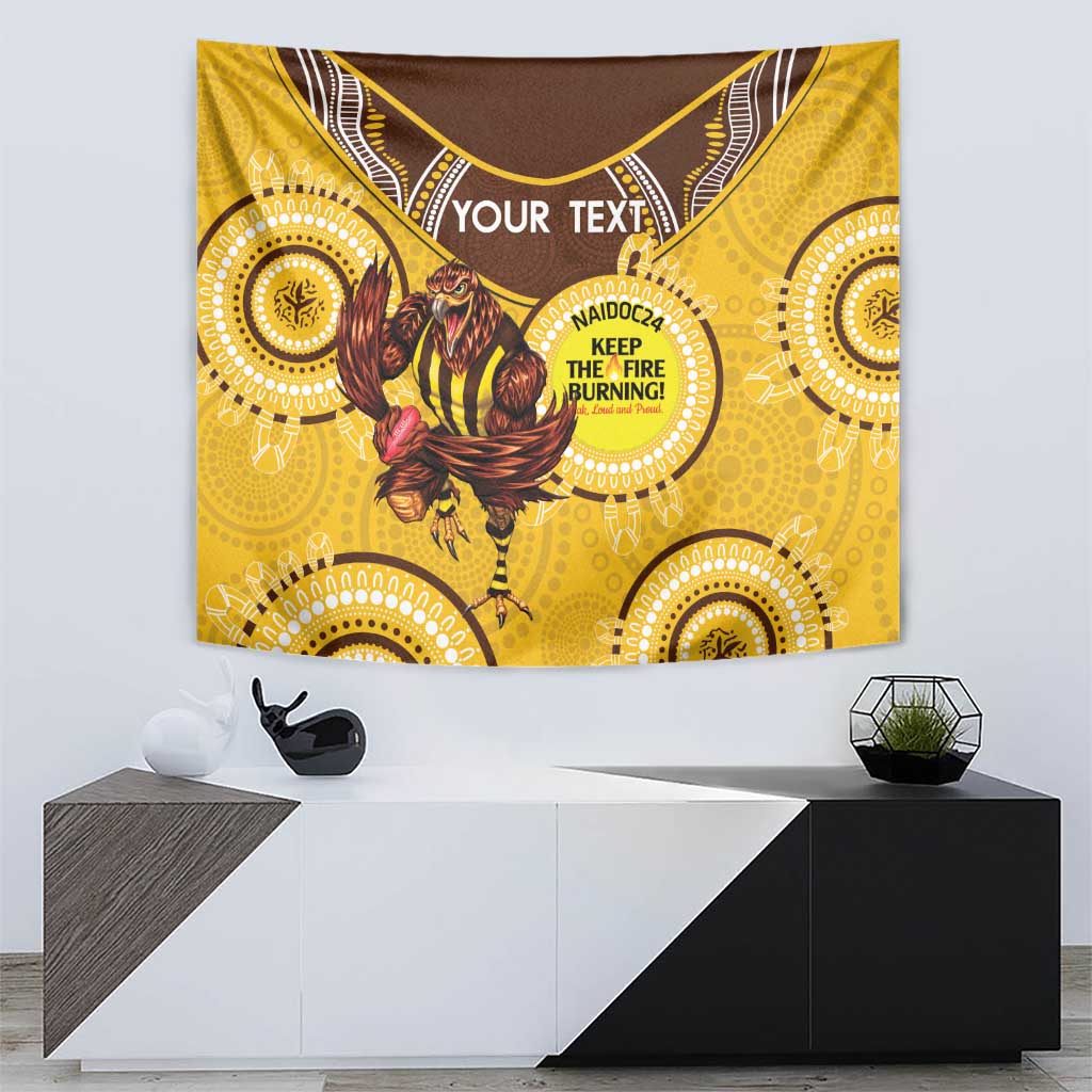 Custom AFL Hawkthorn NAIDOC Week Tapestry Keep The Fire Burning Indigenous Art - Vibe Hoodie Shop