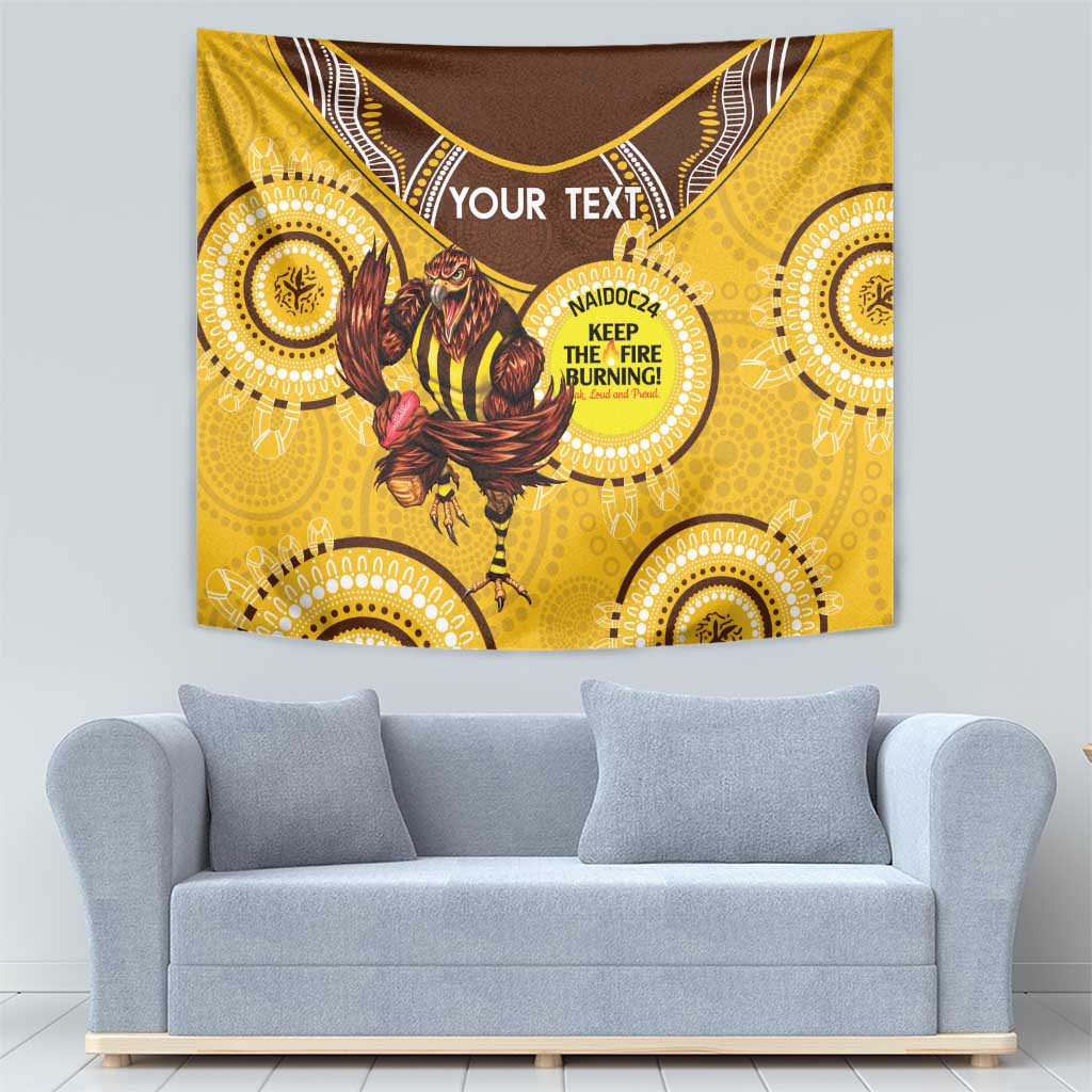 Custom AFL Hawkthorn NAIDOC Week Tapestry Keep The Fire Burning Indigenous Art - Vibe Hoodie Shop