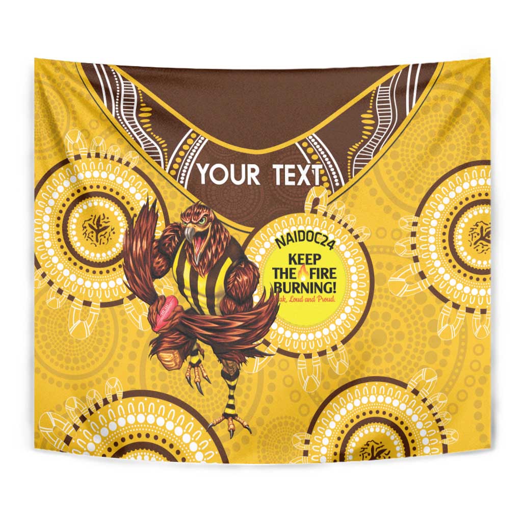 Custom AFL Hawkthorn NAIDOC Week Tapestry Keep The Fire Burning Indigenous Art - Vibe Hoodie Shop