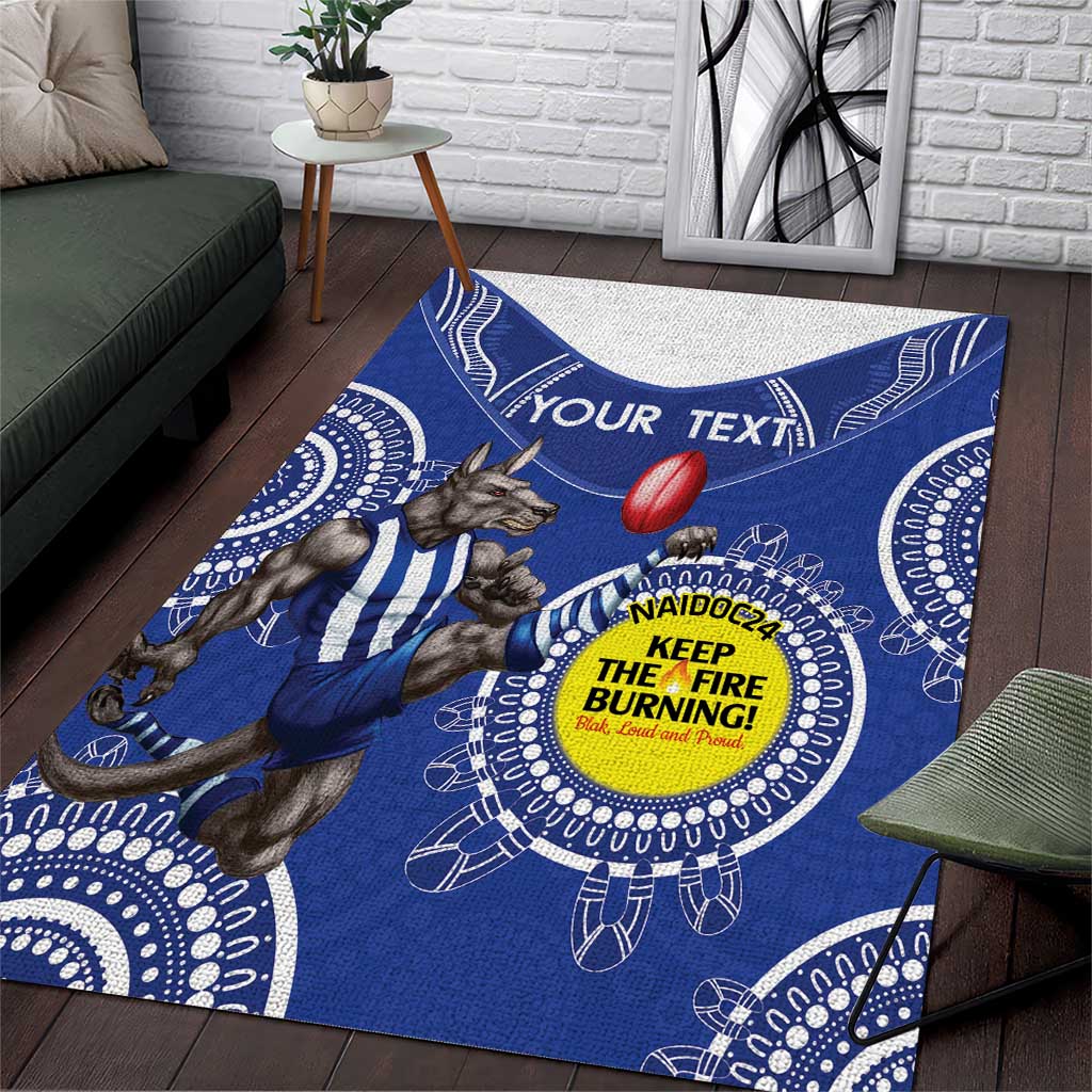 Custom AFL Kangaroos NAIDOC Week Area Rug Keep The Fire Burning Indigenous Art - Vibe Hoodie Shop